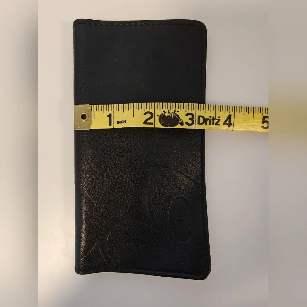 Black faux leather Disney Mickey Embossed Mouse Wallet/Check/Address Book Cover - Picture 5 of 10